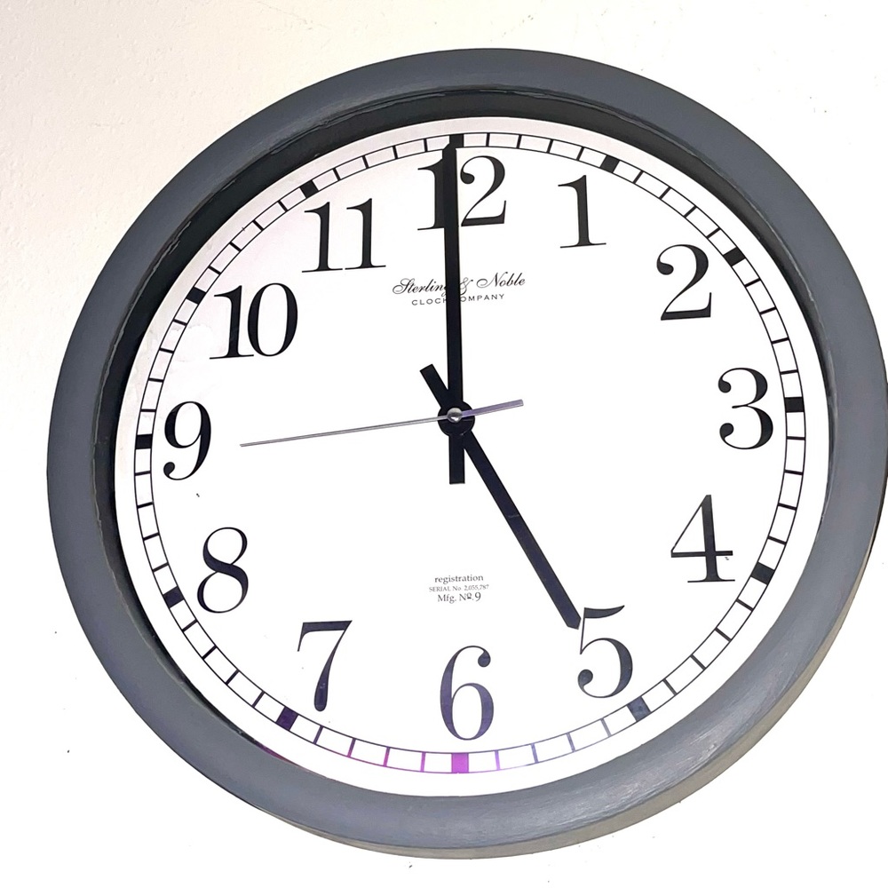 Wall Clock Sterling and Noble